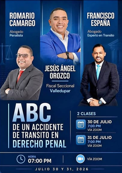 Flyer del evento: ABC de un accidente de tránsito en Derecho Penal